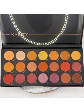 Karity Beauty PICANTE Eyeshadow Palette 21 Colors Warm Orange Red New in Box